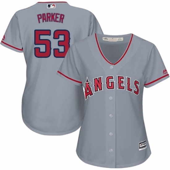 Womens Majestic Los Angeles Angels of Anaheim 53 Blake Parker Authentic Grey Road Cool Base MLB Jersey Womens Majestic Los Angeles Angels of Anaheim 53 Blake Parker Authentic Grey Road Cool Base MLB Jersey