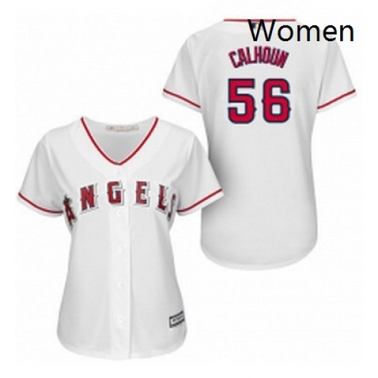 Womens Majestic Los Angeles Angels of Anaheim 56 Kole Calhoun Replica White Home MLB Jersey Womens Majestic Los Angeles Angels of Anaheim 56 Kole Calhoun Replica White Home MLB Jersey