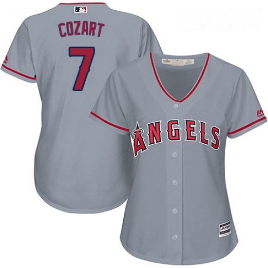 Womens Majestic Los Angeles Angels of Anaheim 7 Zack Cozart Authentic Grey Road Cool Base MLB Jersey Womens Majestic Los Angeles Angels of Anaheim 7 Zack Cozart Authentic Grey Road Cool Base MLB Jersey