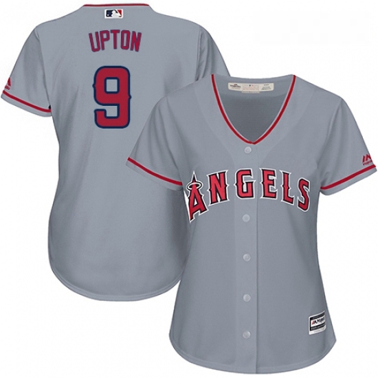 Womens Majestic Los Angeles Angels of Anaheim 9 Justin Upton Authentic Grey Road Cool Base MLB Jersey Womens Majestic Los Angeles Angels of Anaheim 9 Justin Upton Authentic Grey Road Cool Base MLB Jersey