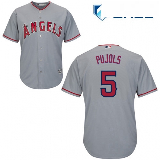 Youth Majestic Los Angeles Angels of Anaheim 5 Albert Pujols Authentic Grey Road Cool Base MLB Jersey