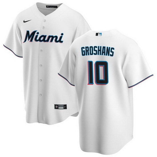 Men Miami Marlins 10 Yuli Gurriel White Cool Base Stitched Baseball Jersey Men Miami Marlins 10 Yuli Gurriel White Cool Base Stitched Baseball Jersey