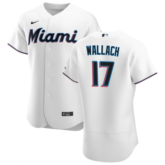 Men Miami Marlins 17 Chad Wallach Men Nike White Home 2020 Flex Base Player MLB Jersey Men Miami Marlins 17 Chad Wallach Men Nike White Home 2020 Flex Base Player MLB Jersey