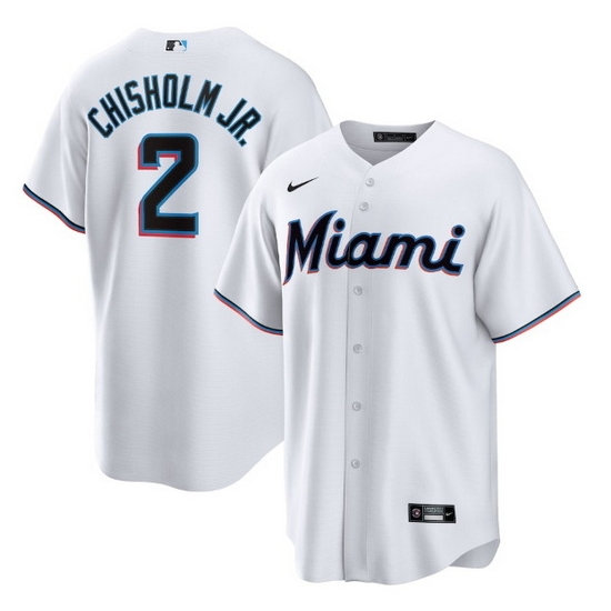 Men Miami Marlins 2 Jazz Chisholm Jr White Cool Base Stitched Jersey Men Miami Marlins 2 Jazz Chisholm Jr White Cool Base Stitched Jersey