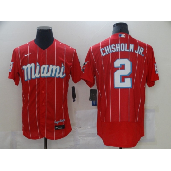 Men Miami Marlins 2 Jazz Chisholm Nike 2021 City Connect Flex Base MLB Jersey Red Men Miami Marlins 2 Jazz Chisholm Nike 2021 City Connect Flex Base MLB Jersey Red
