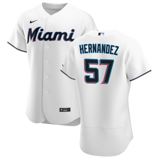 Men Miami Marlins 57 Elieser Hernandez Men Nike White Home 2020 Flex Base Player MLB Jersey Men Miami Marlins 57 Elieser Hernandez Men Nike White Home 2020 Flex Base Player MLB Jersey