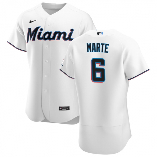 Men Miami Marlins 6 Starling Marte Men Nike White Home 2020 Flex Base Player MLB Jersey Men Miami Marlins 6 Starling Marte Men Nike White Home 2020 Flex Base Player MLB Jersey