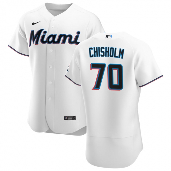 Men Miami Marlins 70 Jazz Chisholm Men Nike White Home 2020 Flex Base Player MLB Jersey Men Miami Marlins 70 Jazz Chisholm Men Nike White Home 2020 Flex Base Player MLB Jersey