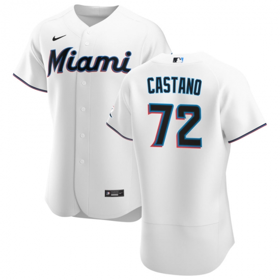 Men Miami Marlins 72 Daniel Castano Men Nike White Home 2020 Flex Base Player MLB Jersey Men Miami Marlins 72 Daniel Castano Men Nike White Home 2020 Flex Base Player MLB Jersey