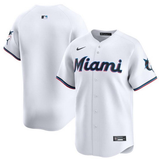 Men Miami Marlins Blank White 2024 Home Limited Stitched Baseball Jersey Men Miami Marlins Blank White 2024 Home Limited Stitched Baseball Jersey