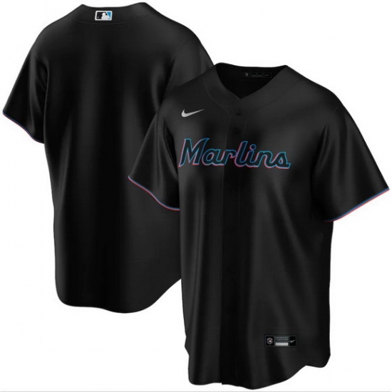 Men Miami Marlins Nike Black Blank Jersey Men Miami Marlins Nike Black Blank Jersey