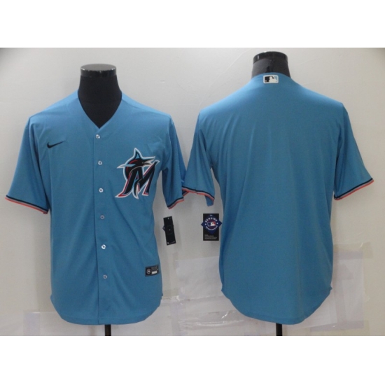 Men Nike Miami Marlins Blue Blank Baseball Stitched Jersey Men Nike Miami Marlins Blue Blank Baseball Stitched Jersey