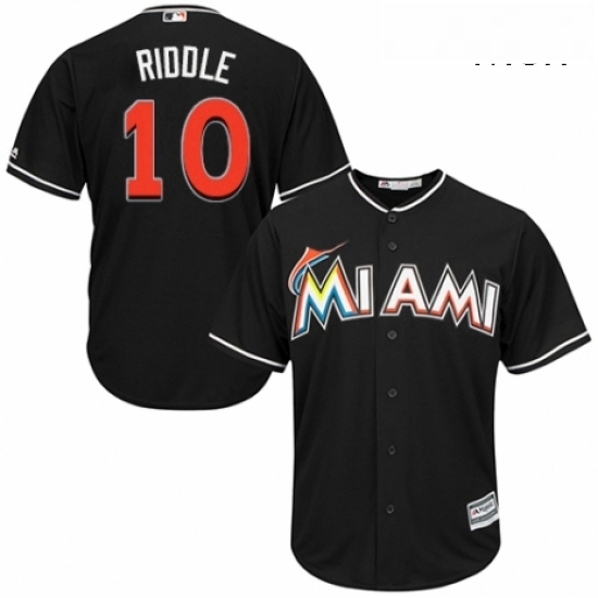 Mens Majestic Miami Marlins 10 JT Riddle Replica Black Alternate 2 Cool Base MLB Jersey Mens Majestic Miami Marlins 10 JT Riddle Replica Black Alternate 2 Cool Base MLB Jersey