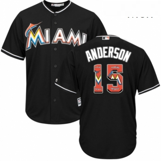 Mens Majestic Miami Marlins 15 Brian Anderson Authentic Black Team Logo Fashion Cool Base MLB Jersey Mens Majestic Miami Marlins 15 Brian Anderson Authentic Black Team Logo Fashion Cool Base MLB Jersey