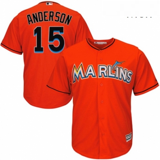 Mens Majestic Miami Marlins 15 Brian Anderson Replica Orange Alternate 1 Cool Base MLB Jersey Mens Majestic Miami Marlins 15 Brian Anderson Replica Orange Alternate 1 Cool Base MLB Jersey