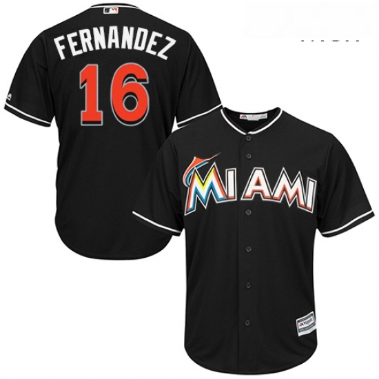 Mens Majestic Miami Marlins 16 Jose Fernandez Replica Black Alternate 2 Cool Base MLB Jersey Mens Majestic Miami Marlins 16 Jose Fernandez Replica Black Alternate 2 Cool Base MLB Jersey