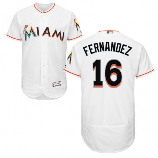 Mens Majestic Miami Marlins 16 Jose Fernandez White Home Flex Base Authentic Collection MLB Jersey Mens Majestic Miami Marlins 16 Jose Fernandez White Home Flex Base Authentic Collection MLB Jersey