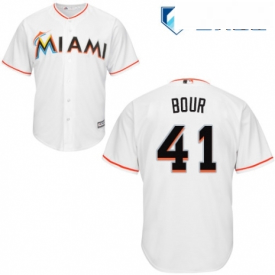 Mens Majestic Miami Marlins 41 Justin Bour Replica White Home Cool Base MLB Jersey Mens Majestic Miami Marlins 41 Justin Bour Replica White Home Cool Base MLB Jersey
