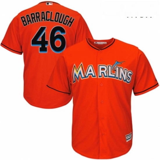 Mens Majestic Miami Marlins 46 Kyle Barraclough Replica Orange Alternate 1 Cool Base MLB Jersey Mens Majestic Miami Marlins 46 Kyle Barraclough Replica Orange Alternate 1 Cool Base MLB Jersey