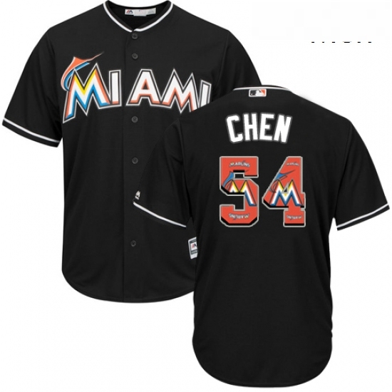 Mens Majestic Miami Marlins 54 Wei Yin Chen Authentic Black Team Logo Fashion Cool Base MLB Jersey Mens Majestic Miami Marlins 54 Wei Yin Chen Authentic Black Team Logo Fashion Cool Base MLB Jersey