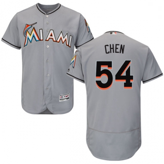 Mens Majestic Miami Marlins 54 Wei Yin Chen Grey Road Flex Base Authentic Collection MLB Jersey Mens Majestic Miami Marlins 54 Wei Yin Chen Grey Road Flex Base Authentic Collection MLB Jersey