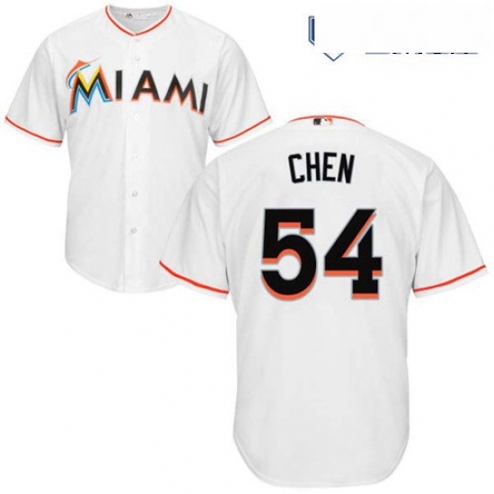 Mens Majestic Miami Marlins 54 Wei Yin Chen Replica White Home Cool Base MLB Jersey Mens Majestic Miami Marlins 54 Wei Yin Chen Replica White Home Cool Base MLB Jersey