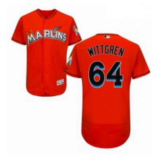 Mens Majestic Miami Marlins 64 Nick Wittgren Orange Alternate Flex Base Authentic Collection MLB Jersey Mens Majestic Miami Marlins 64 Nick Wittgren Orange Alternate Flex Base Authentic Collection MLB Jersey