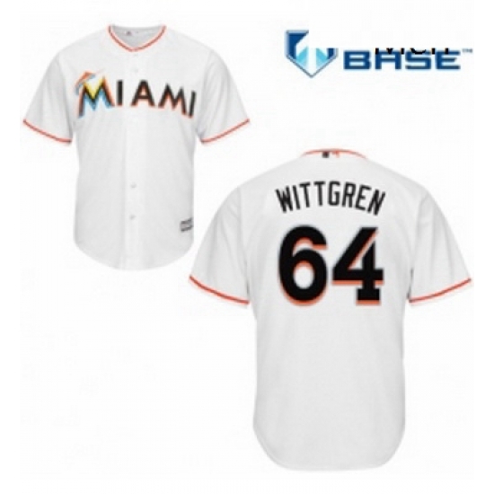 Mens Majestic Miami Marlins 64 Nick Wittgren Replica White Home Cool Base MLB Jersey Mens Majestic Miami Marlins 64 Nick Wittgren Replica White Home Cool Base MLB Jersey