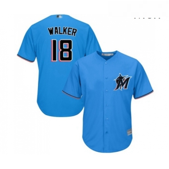 Mens Miami Marlins 18 Neil Walker Replica Blue Alternate 1 Cool Base Baseball Jersey Mens Miami Marlins 18 Neil Walker Replica Blue Alternate 1 Cool Base Baseball Jersey