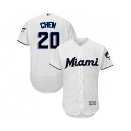 Mens Miami Marlins 20 Wei Yin Chen White Home Flex Base Authentic Collection Baseball Jersey Mens Miami Marlins 20 Wei Yin Chen White Home Flex Base Authentic Collection Baseball Jersey