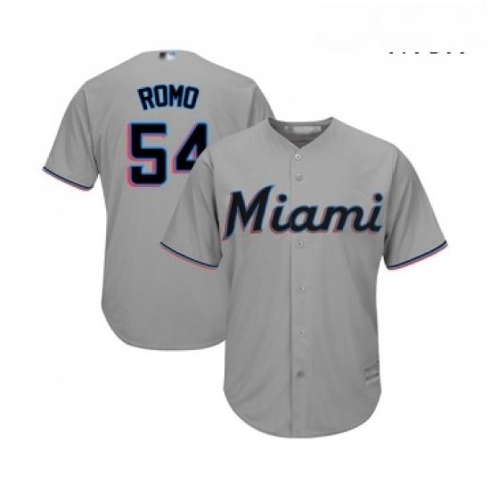 Mens Miami Marlins 54 Sergio Romo Replica Grey Road Cool Base Baseball Jersey Mens Miami Marlins 54 Sergio Romo Replica Grey Road Cool Base Baseball Jersey