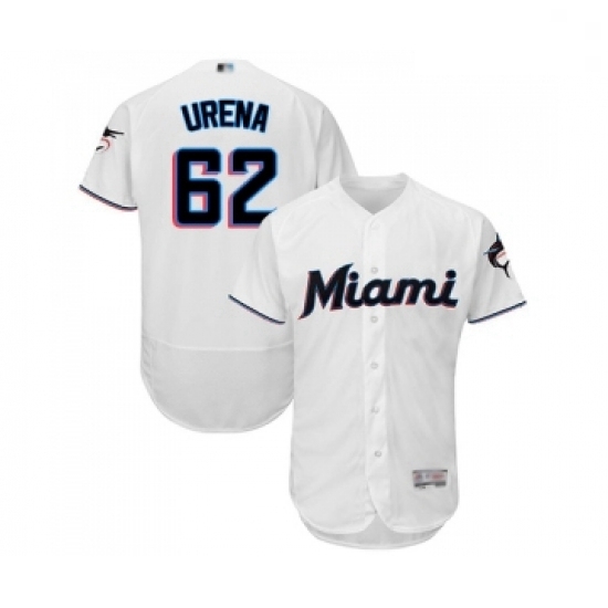 Mens Miami Marlins 62 Jose Urena White Home Flex Base Authentic Collection Baseball Jersey Mens Miami Marlins 62 Jose Urena White Home Flex Base Authentic Collection Baseball Jersey