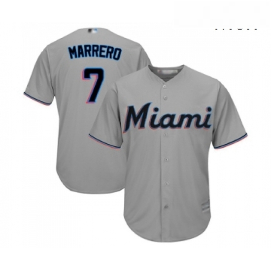 Mens Miami Marlins 7 Deven Marrero Replica Grey Road Cool Base Baseball Jersey Mens Miami Marlins 7 Deven Marrero Replica Grey Road Cool Base Baseball Jersey