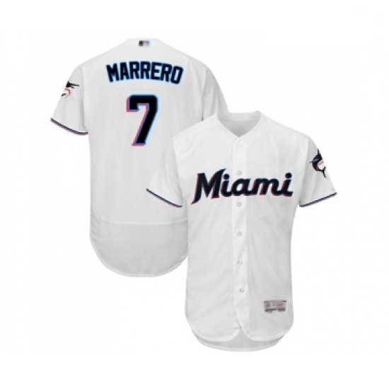 Mens Miami Marlins 7 Deven Marrero White Home Flex Base Authentic Collection Baseball Jersey Mens Miami Marlins 7 Deven Marrero White Home Flex Base Authentic Collection Baseball Jersey