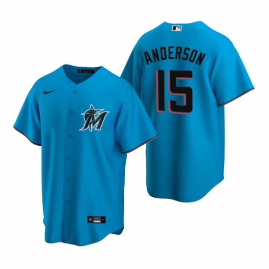 Mens Nike Miami Marlins 15 Brian Anderson Blue Alternate Stitched Baseball Jersey Mens Nike Miami Marlins 15 Brian Anderson Blue Alternate Stitched Baseball Jersey