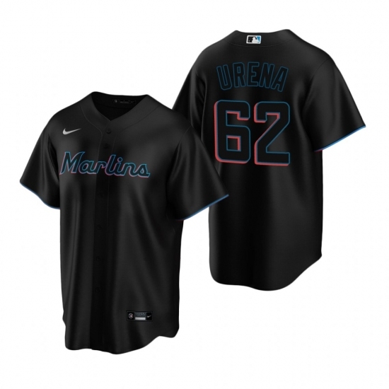 Mens Nike Miami Marlins 62 Jose Urena Black Alternate Stitched Baseball Jersey Mens Nike Miami Marlins 62 Jose Urena Black Alternate Stitched Baseball Jersey