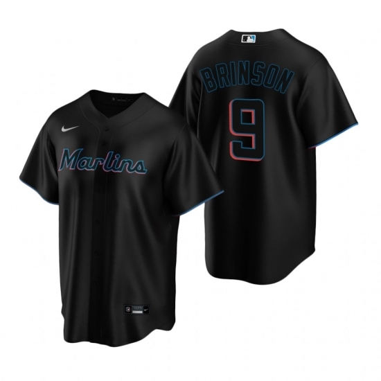 Mens Nike Miami Marlins 9 Lewis Brinson Black Alternate Stitched Baseball Jersey Mens Nike Miami Marlins 9 Lewis Brinson Black Alternate Stitched Baseball Jersey