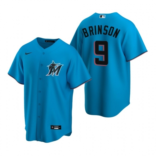 Mens Nike Miami Marlins 9 Lewis Brinson Blue Alternate Stitched Baseball Jersey Mens Nike Miami Marlins 9 Lewis Brinson Blue Alternate Stitched Baseball Jersey