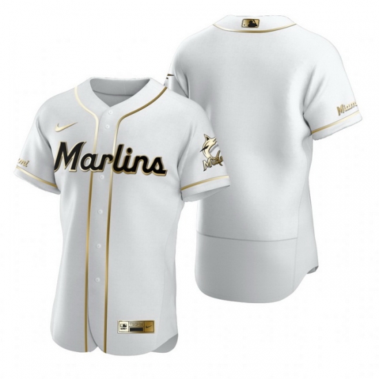 Miami Marlins Blank White Nike Mens Authentic Golden Edition MLB Jersey Miami Marlins Blank White Nike Mens Authentic Golden Edition MLB Jersey