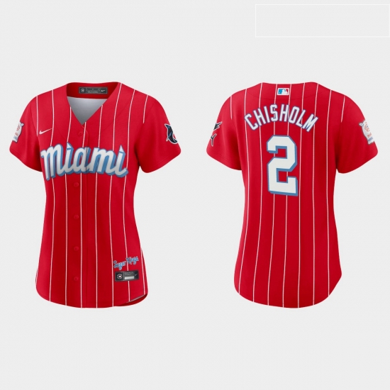 Miami Marlins 2 Jazz Chisholm Women Nike 2021 City Connect Authentic MLB Jersey Red Miami Marlins 2 Jazz Chisholm Women Nike 2021 City Connect Authentic MLB Jersey Red