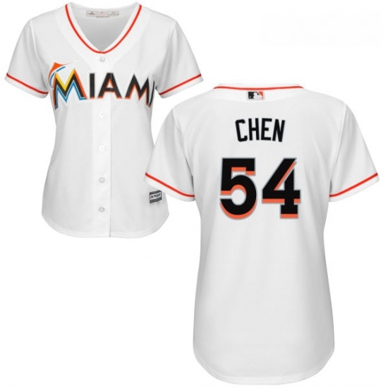 Womens Majestic Miami Marlins 54 Wei Yin Chen Replica White Home Cool Base MLB Jersey Womens Majestic Miami Marlins 54 Wei Yin Chen Replica White Home Cool Base MLB Jersey