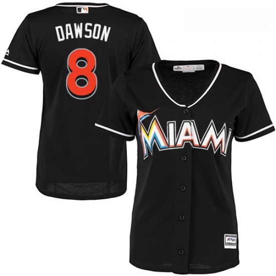 Womens Majestic Miami Marlins 8 Andre Dawson Authentic Black Alternate 2 Cool Base MLB Jersey Womens Majestic Miami Marlins 8 Andre Dawson Authentic Black Alternate 2 Cool Base MLB Jersey