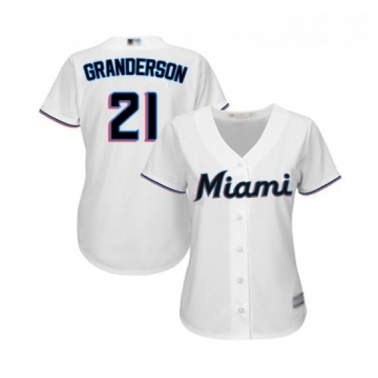 Womens Miami Marlins 21 Curtis Granderson Replica White Home Cool Base Baseball Jersey Womens Miami Marlins 21 Curtis Granderson Replica White Home Cool Base Baseball Jersey