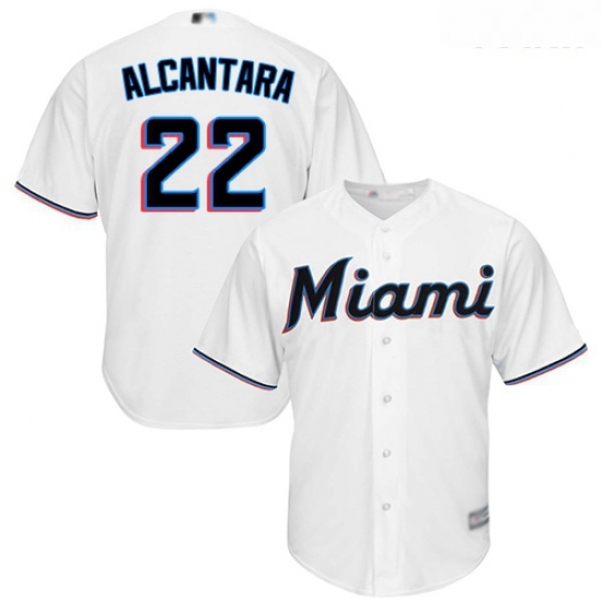 Marlins #22 Sandy Alcantara White Cool Base Stitched Youth Baseball Jersey Marlins #22 Sandy Alcantara White Cool Base Stitched Youth Baseball Jersey