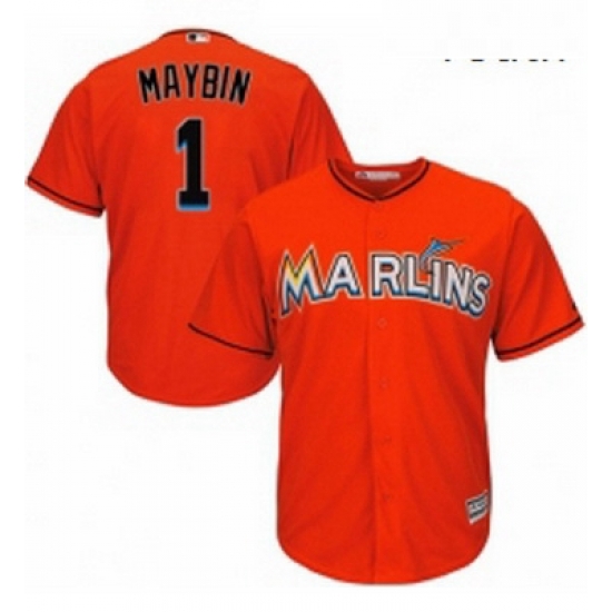 Youth Majestic Miami Marlins 1 Cameron Maybin Authentic Orange Alternate 1 Cool Base MLB Jersey Youth Majestic Miami Marlins 1 Cameron Maybin Authentic Orange Alternate 1 Cool Base MLB Jersey