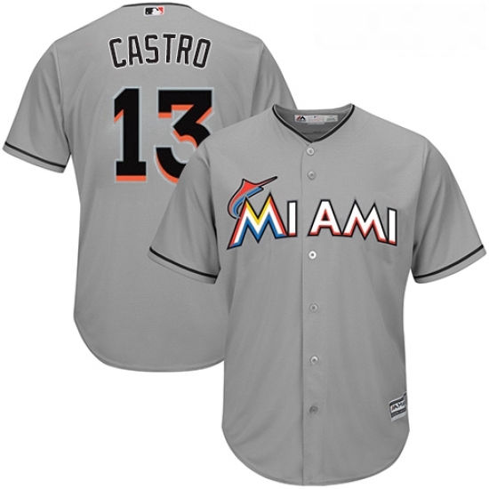 Youth Majestic Miami Marlins 13 Starlin Castro Authentic Grey Road Cool Base MLB Jersey Youth Majestic Miami Marlins 13 Starlin Castro Authentic Grey Road Cool Base MLB Jersey