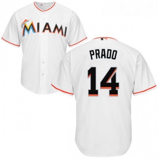 Youth Majestic Miami Marlins 14 Martin Prado Replica White Home Cool Base MLB Jersey Youth Majestic Miami Marlins 14 Martin Prado Replica White Home Cool Base MLB Jersey