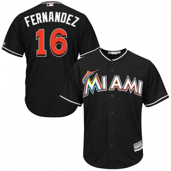 Youth Majestic Miami Marlins 16 Jose Fernandez Replica Black Alternate 2 Cool Base MLB Jersey Youth Majestic Miami Marlins 16 Jose Fernandez Replica Black Alternate 2 Cool Base MLB Jersey