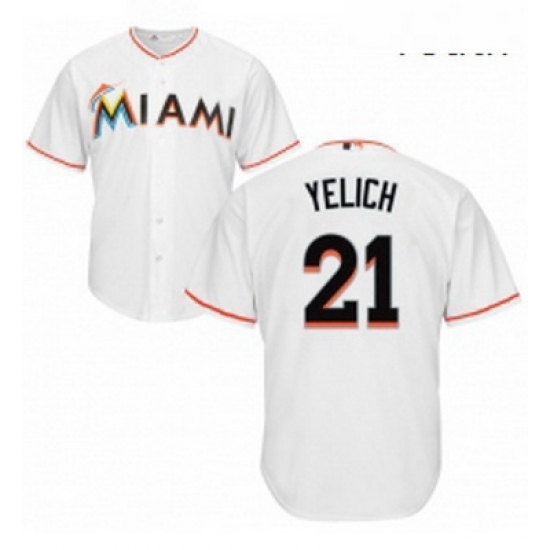 Youth Majestic Miami Marlins 21 Christian Yelich Replica White Home Cool Base MLB Jersey Youth Majestic Miami Marlins 21 Christian Yelich Replica White Home Cool Base MLB Jersey