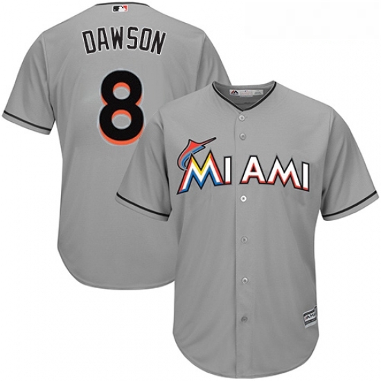 Youth Majestic Miami Marlins 8 Andre Dawson Authentic Grey Road Cool Base MLB Jersey Youth Majestic Miami Marlins 8 Andre Dawson Authentic Grey Road Cool Base MLB Jersey